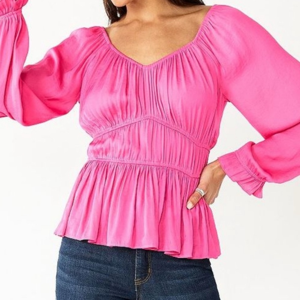 White House Black Market Fuchsia Blouse